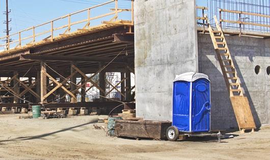 convenient bathroom options on a construction site